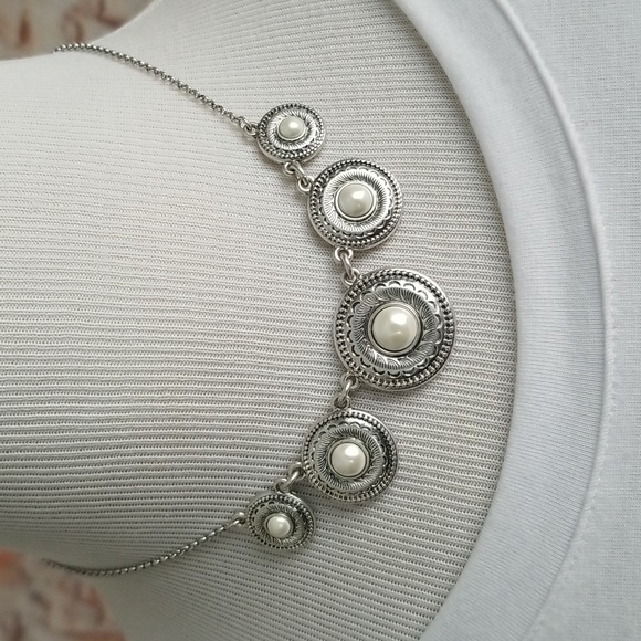New Lucky Brand Faux Pearl Collar Necklace - Picture 1 of 7